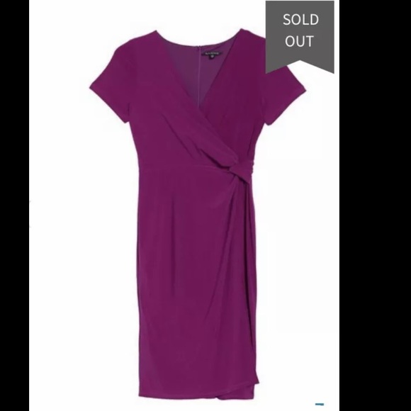 NWT NORDSTROM MARINA ONYX NITE RUCHED WRAP DRESS - Picture 3 of 10